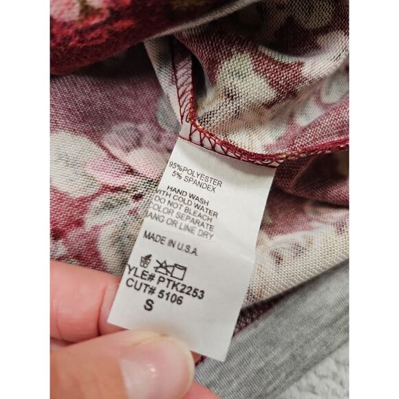 Pomelo Shirt Girls Small Floral Print Hooded Pullover Pocket - Picture 5 of 7